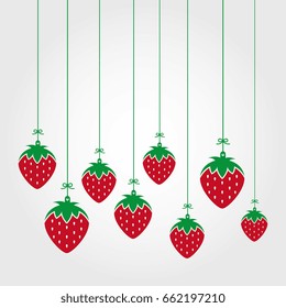 Hanging strawberry background