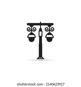 hanging street lamp icon vector illustration