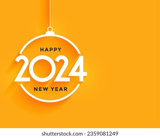 hanging style 2024 new year greeting card design vector