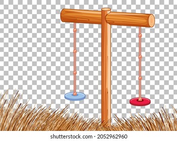 Hanging swing playground on transparent background illustration