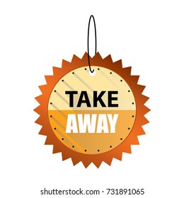 Hanging Take away orange tags,Vector