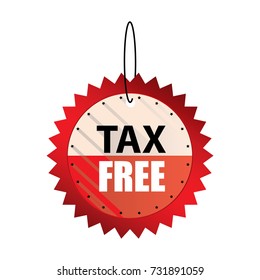 Hanging Tax free red tags,Vector