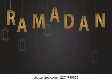 hanging text of Ramadan, illustration of Ramadan ,background 