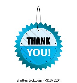 Hanging Thank you blue tags,Vector