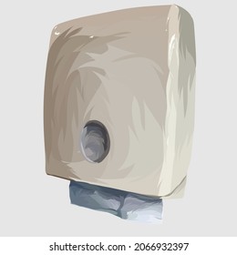 Caja de tejido colgante vector dibujado a mano realista e ilustraciones fondo blanco