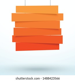 Hanging Title Ribbon 6 Line Overlapping Banner