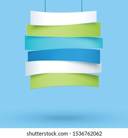 Hanging Title Ribbons 6 Line 3d Wavy Banners