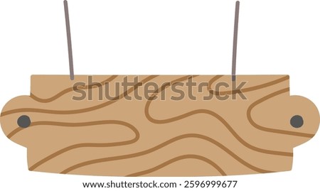 Hanging Title Wooden Board Vector Illustration