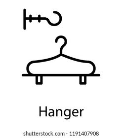 Hanging tool with steel hook denoting hanger concept 
