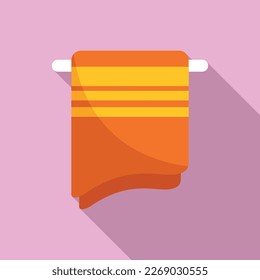 Hanging towel icon flat vector. Fabric napkin. Beach cloth