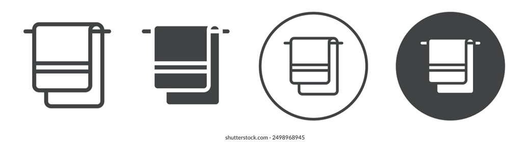 Hanging towel icon Vector illustration in black