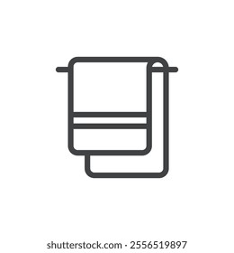 Hanging towel icon Vector logo outline
