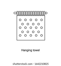 Hanging towel icon vector on white background. Black icon illustration