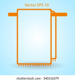 hanging towel rack vector icon