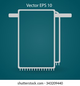 hanging towel rack vector icon