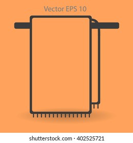 hanging towel rack vector icon