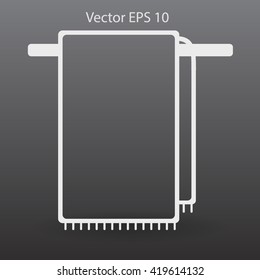 hanging towel rack vector icon