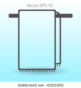 hanging towel rack vector icon