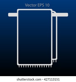 hanging towel rack vector icon