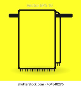 hanging towel rack vector icon