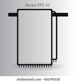 hanging towel rack vector icon