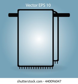 hanging towel rack vector icon