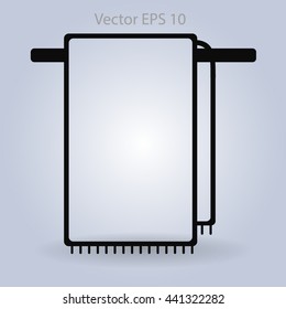 hanging towel rack vector icon