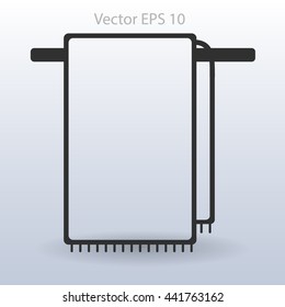 hanging towel rack vector icon