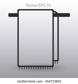 hanging towel rack vector icon