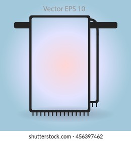 hanging towel rack vector icon