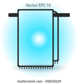 hanging towel rack vector icon