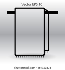 hanging towel rack vector icon