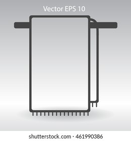 hanging towel rack vector icon
