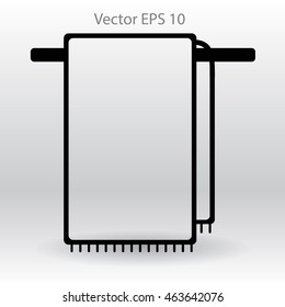 hanging towel rack vector icon