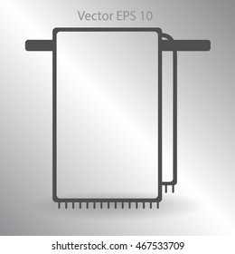 hanging towel rack vector icon