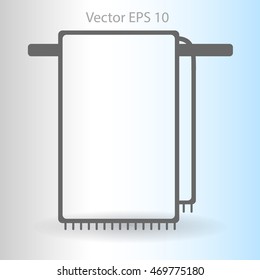 hanging towel rack vector icon