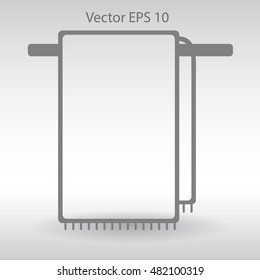 hanging towel rack vector icon