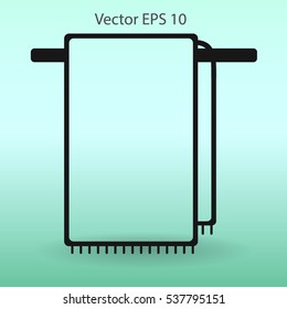 hanging towel rack vector icon