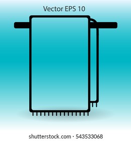 hanging towel rack vector icon