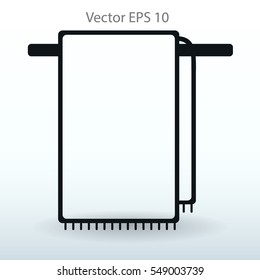 hanging towel rack vector icon