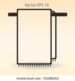 hanging towel rack vector icon