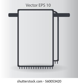 hanging towel rack vector icon