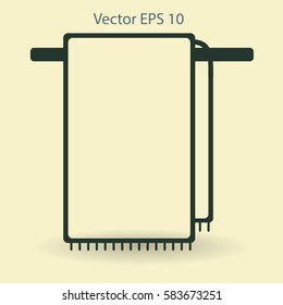 hanging towel rack vector icon