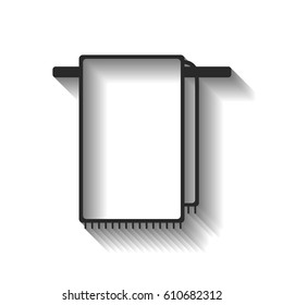 hanging towel rack vector icon