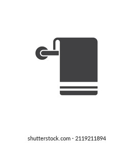 Handtuch, Vektorsymbol. volles Flachzeichen für mobiles Konzept und Webdesign. Handtuchhalter-Symbol Symbol, Logo-Abbildung. Vektorgrafik