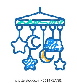 hanging toys doodle icon sketch vector. hanging toys sign. isolated symbol illustration