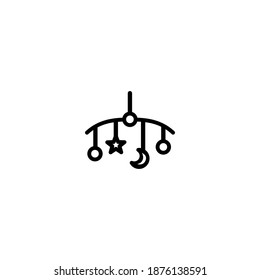 Hanging toys icon. Baby icon. Simple, flat, outline, black.