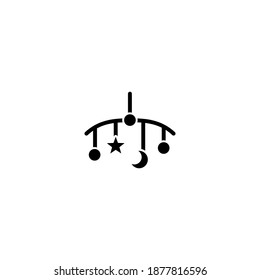 Hanging toys icon. Baby icon. Simple, flat, black, glyph.