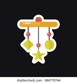 hanging toys icon, sticker. vector illustration