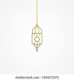 Hanging traditional arabic lamp for eid adha or ramadan kareem 